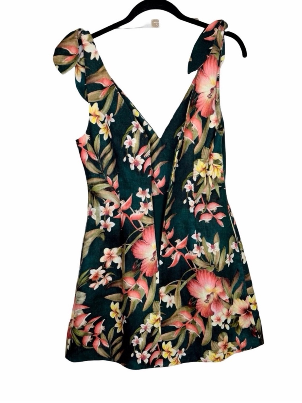 Zimmermann Lexi Tie Mini Dress Size 2 US M/8
Green Palm Linen Wedding Guest - Picture 4 of 9